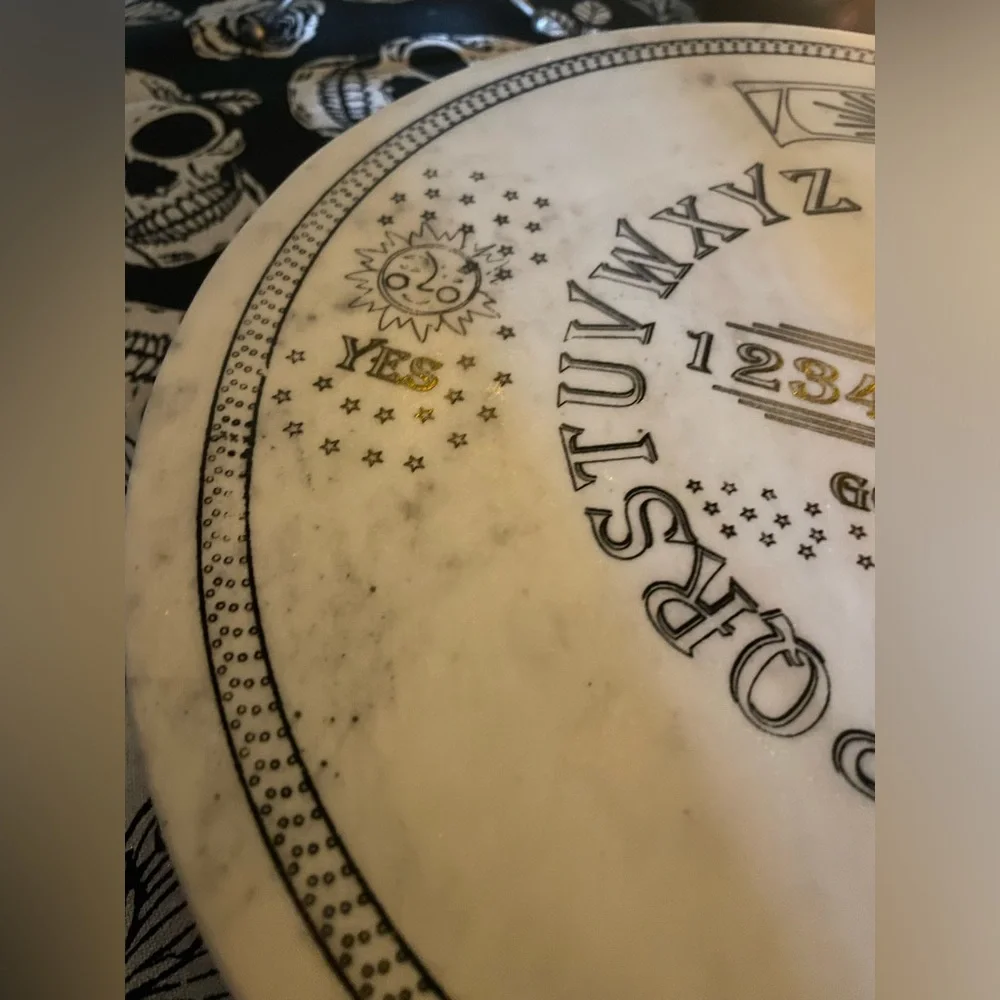 EUC Gothic Ouija Spirit Board Marble Cake/Dessert/Cheese Footed Serving Platter